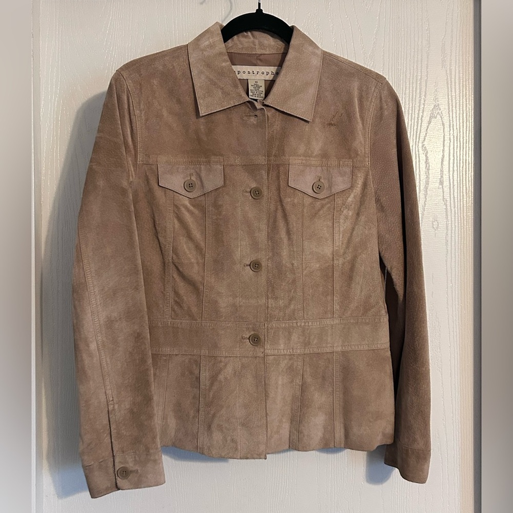 Apostrophe | Light Brown 100% leather Jacket | Size 10